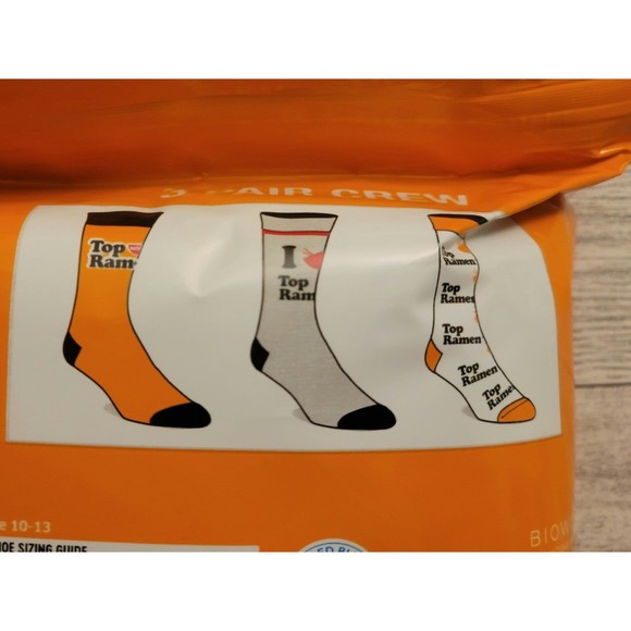 🌕 CLEARANCE TOP RAMEN CREW SOCKS 3 PACK NOVELTY PACKAGE FUN GIFT - Picture 7 of 7